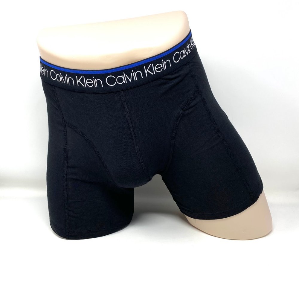 Calvin Klein 3 Pack Men's Size NP24220432 Cotton Stretch Boxer Briefs Black Blue - Picture 5 of 8